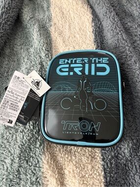 Disney TRON Lightcycle Run Black & Blue Small Crossbody Pouch